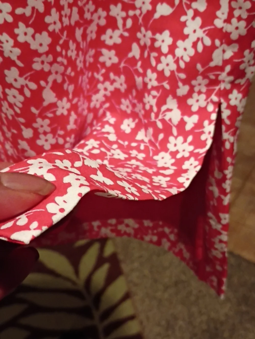 J. Crew Red Skirt with White Floral Print